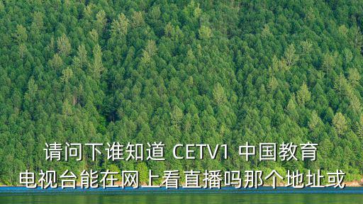 請問下誰知道 CETV1 中國教育電視臺能在網上看直播嗎那個地址或