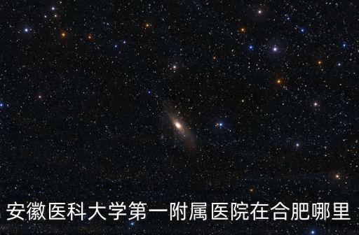 安徽醫(yī)科大學第一附屬醫(yī)院在合肥哪里