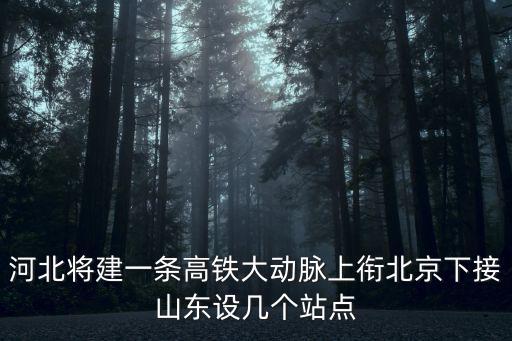 河北將建一條高鐵大動脈上銜北京下接山東設幾個站點