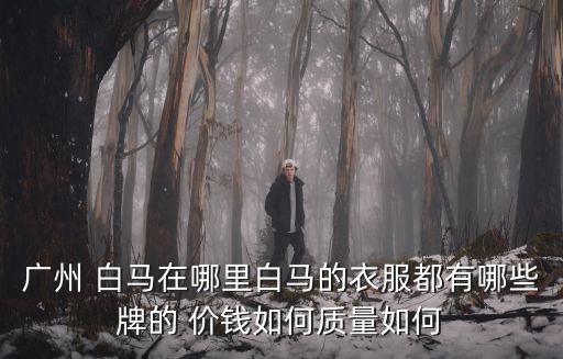 廣州 白馬在哪里白馬的衣服都有哪些牌的 價錢如何質量如何