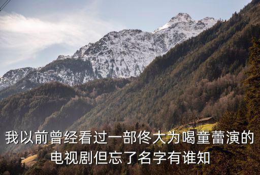 我以前曾經看過一部佟大為喝童蕾演的電視劇但忘了名字有誰知