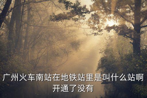 廣州火車南站在地鐵站里是叫什么站啊開通了沒有