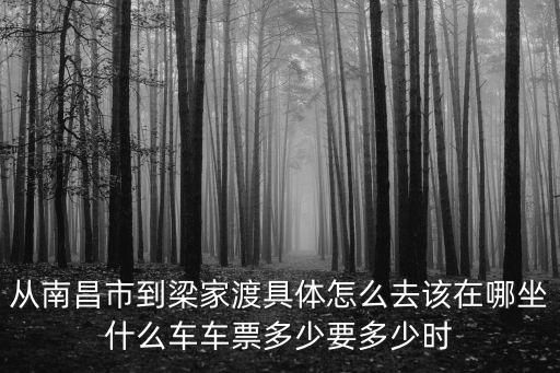 梁家渡，從南昌市到梁家渡具體怎么去該在哪坐什么車車票多少要多少時(shí)