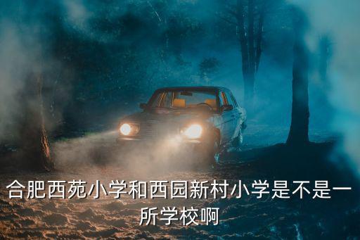 合肥西苑小學和西園新村小學是不是一所學校啊