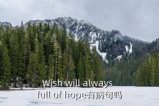 fullofhope，Wish will always full of hope有病句嗎