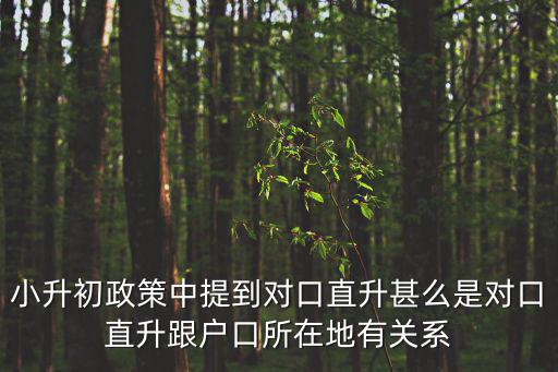 小升初政策中提到對口直升甚么是對口直升跟戶口所在地有關(guān)系