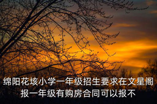 綿陽花垓小學一年級招生要求在文星閣報一年級有購房合同可以報不
