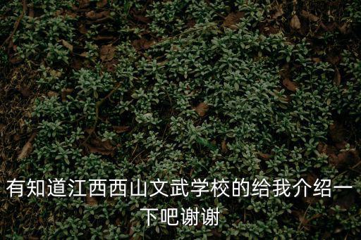 有知道江西西山文武學校的給我介紹一下吧謝謝