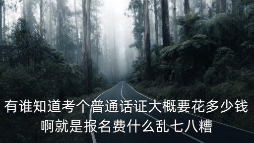 有誰知道考個普通話證大概要花多少錢啊就是報名費什么亂七八糟