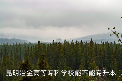 昆明冶金高等?？茖W校能不能專升本