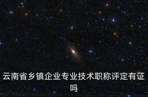 云南省鄉鎮企業專業技術職稱評定有證嗎