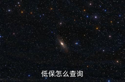 低保怎么查詢