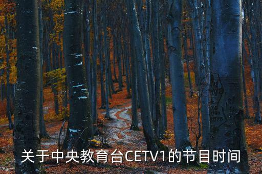 cetv1節目表，求視頻以前播過的cetv1中國教育電視臺節目什么搜索