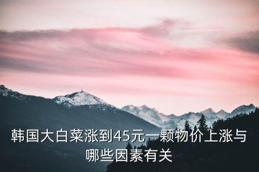 韓國大白菜漲到45元一顆物價上漲與哪些因素有關