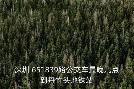 深圳 651839路公交車最晚幾點(diǎn)到丹竹頭地鐵站