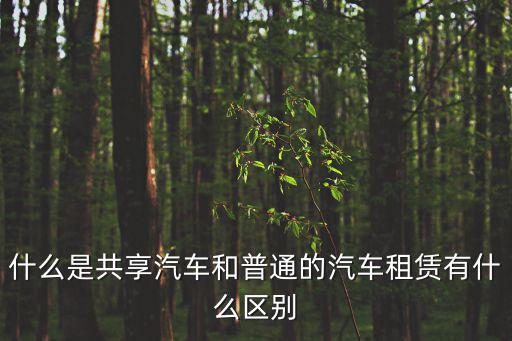 什么是共享汽車和普通的汽車租賃有什么區(qū)別