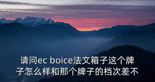 法文箱子，請(qǐng)問(wèn)ec boice法文箱子這個(gè)牌子怎么樣和那個(gè)牌子的檔次差不