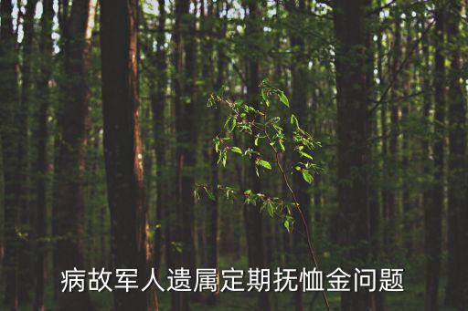 病故軍人遺屬定期撫恤金問題