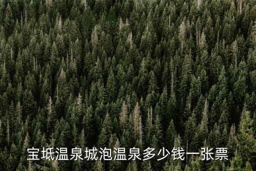 寶坻溫泉城泡溫泉多少錢一張票