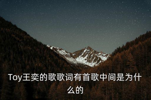 Toy王奕的歌歌詞有首歌中間是為什么的