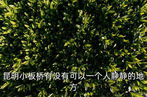 昆明小板橋有沒有可以一個人靜靜的地方