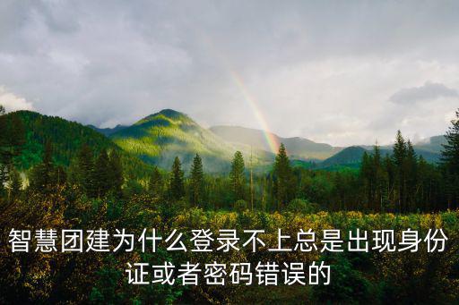 智慧團建為什么登錄不上總是出現身份證或者密碼錯誤的