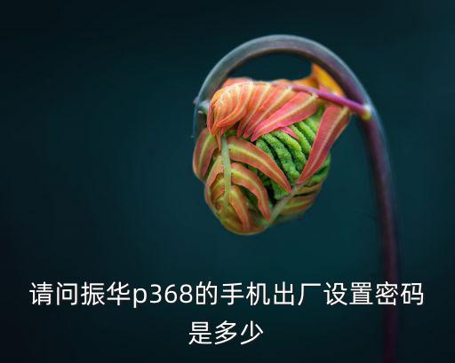 請問振華p368的手機出廠設(shè)置密碼是多少