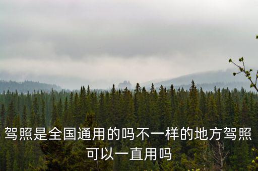 駕照是全國通用的嗎不一樣的地方駕照可以一直用嗎
