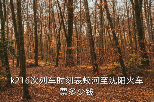 k216次列車時刻表蛟河至沈陽火車票多少錢