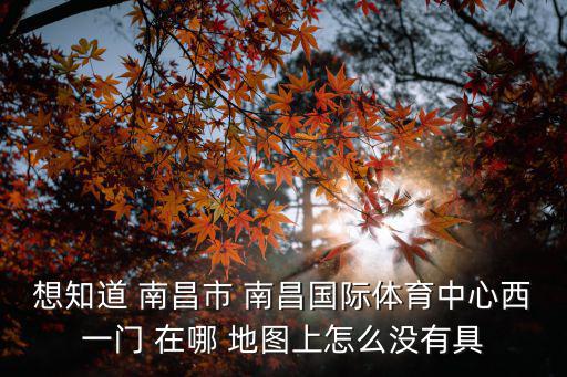 想知道 南昌市 南昌國際體育中心西一門 在哪 地圖上怎么沒有具
