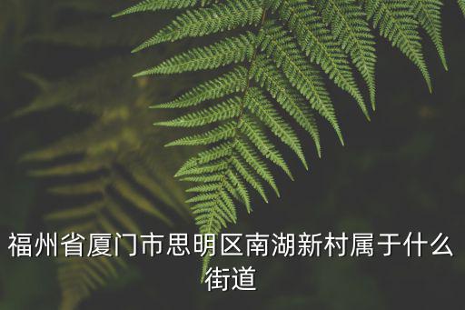 福州省廈門市思明區(qū)南湖新村屬于什么街道