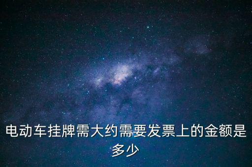 電動車掛牌需大約需要發票上的金額是多少