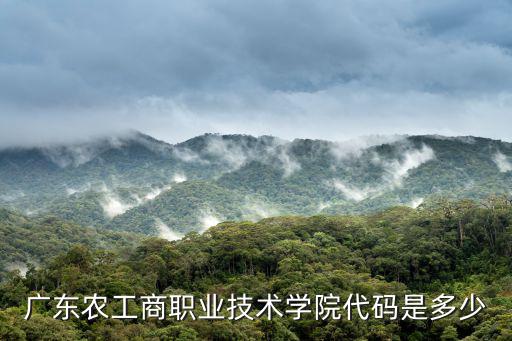 廣東農工商職業技術學院代碼是多少