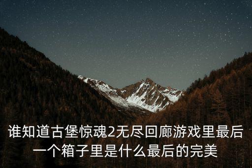 誰知道古堡驚魂2無盡回廊游戲里最后一個箱子里是什么最后的完美