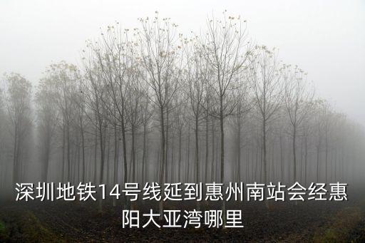 深圳地鐵14號線延到惠州南站會經惠陽大亞灣哪里