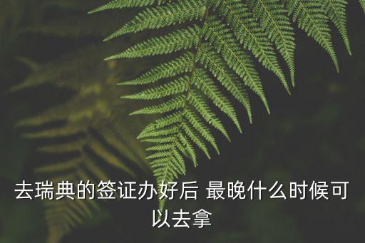 去瑞典的簽證辦好后 最晚什么時候可以去拿