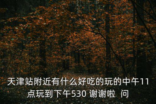 天津站附近有什么好吃的玩的中午11點(diǎn)玩到下午530 謝謝啦  問