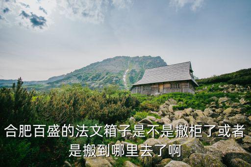 合肥百盛的法文箱子是不是撤柜了或者是搬到哪里去了啊