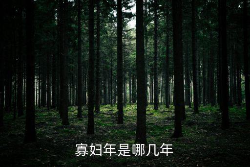 寡婦年是哪幾年