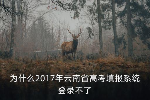 高考志愿填報系統，為什么2017年云南省高考填報系統登錄不了