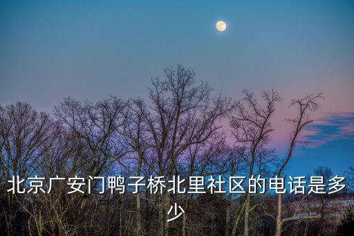 北京廣安門鴨子橋北里社區的電話是多少