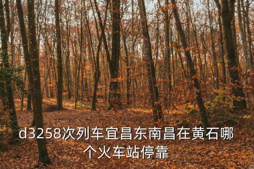 d3258次列車宜昌東南昌在黃石哪個火車站停靠