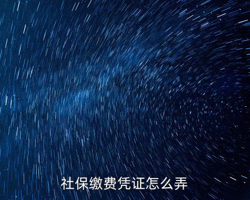 社保繳費憑證怎么弄