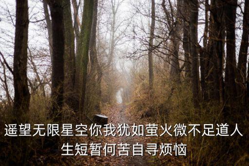遙望無限星空你我猶如螢火微不足道人生短暫何苦自尋煩惱