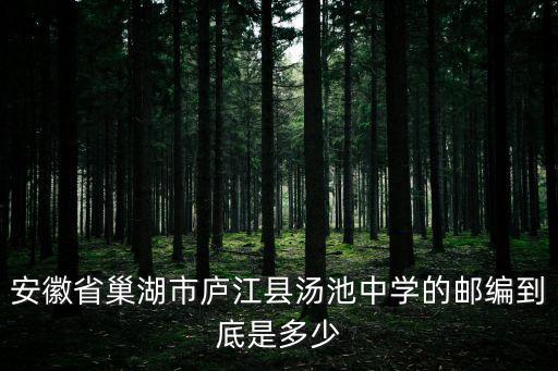 安徽省巢湖市廬江縣湯池中學(xué)的郵編到底是多少