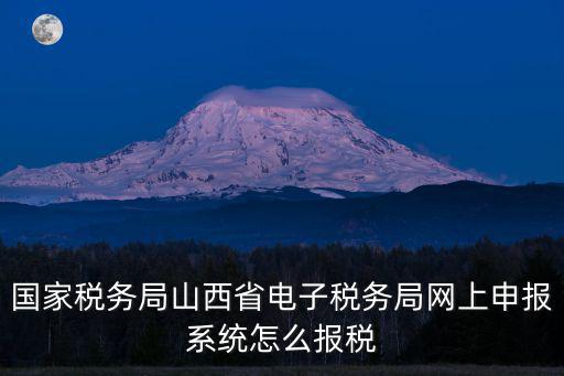國家稅務局山西省電子稅務局網上申報系統怎么報稅