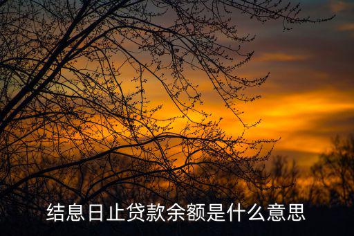 結(jié)息日止貸款余額是什么意思