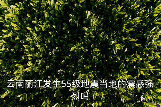 云南麗江發生55級地震當地的震感強烈嗎