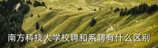 南方科技大學校聘和系聘有什么區別