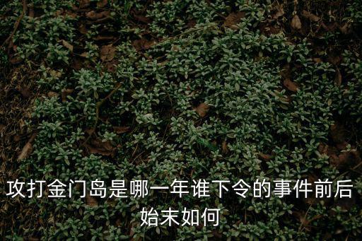 攻打金門島是哪一年誰下令的事件前后始末如何